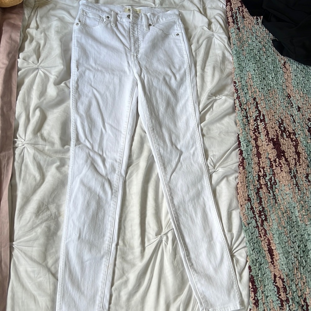 Madewell White High Rise Skinny Jeans, Size 28